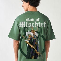 Bewakoof Heavy Duty Men Loki Graphic Printed Oversized Pure Cotton T-shirt-image-6