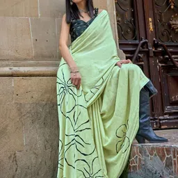 ASISA Floral Printed Satin Saree-picture-11