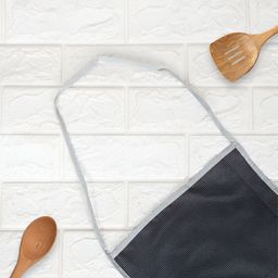 Aura Grey 3 Pieces Checked Apron With Center Pocket image 2