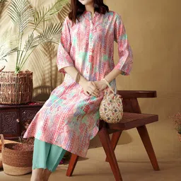 Anouk Women Tribal Printed Thread Work Chanderi Silk Kurta-picture-17