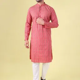 AURIK Men Woven Design Regular Kurta with Pyjamas-picture-2