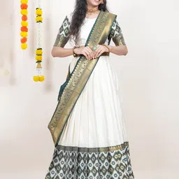 Fabcartz Zari Woven Design Semi-Stitched Lehenga & Unstitched Blouse With Dupatta-picture-20