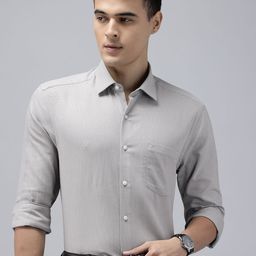 Arrow Manhattan Slim Fit Self Design Textured Pure Cotton Formal Shirt-picture-36