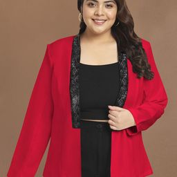 wild U Front Open Plus Size Sequin Blazer image 4