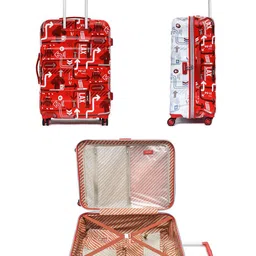 uppercase Set Of 3  Printed Hard-Sided Large , Medium, Cabin Trolley Bags image 3