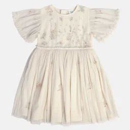 MINI KLUB Girls Embellished Embroidered Flared Sleeve Fit & Flare Dress-picture-40