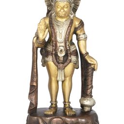 Exotic India Silver-Toned & Gold-Toned Lord Hanuman Religious Idol Showpiece-image-49