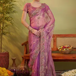Mitera Floral Embroidered Saree-image-9