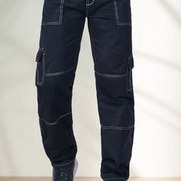LINARIA Men Classic Regular Fit Cotton Cargo Styles Jeans-image-80
