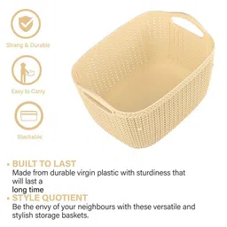 Kuber Industries Cream-Coloured Set of 1 Regular Multi-Utility Organisers image 5