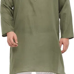 Men Solid Cotton Blend Straight Kurta-image-55