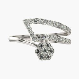 VALANOVA 14KT White Gold Diamond Studded Ring 2.18 g-image-49