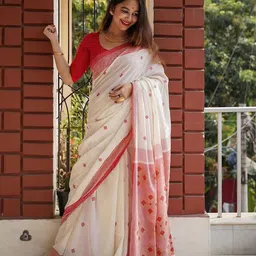 AMRUTKALA SAREES Geometric Woven Design Banarasi Saree-image-5
