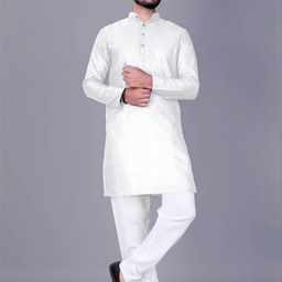 AWM Men Cotton Solid Straight Kurta-image-90