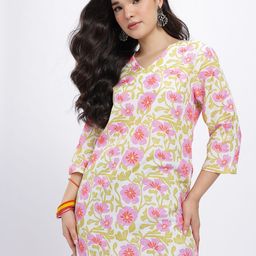 Anouk Rustic Floral Printed V-Neck Regular Kurti-picture-21