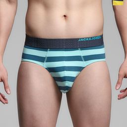Jack & Jones Men Pack Of 2 Mid Rise Striped Basic Briefs-picture-14