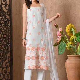 THE WEAVERS SHOP BY RAAVI Floral Embroidered Unstitched Dress Material-image-91