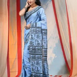 DESH BIDESH Ethnic Motifs Woven Design Pure Cotton Saree-image-85