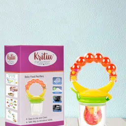 Kritiu Orange-Color & Yellow Silicone Fruit & Food Nibbler Feeder-image-58