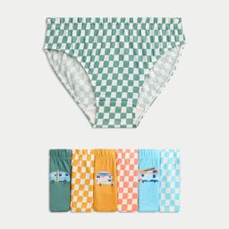 Marks & Spencer Boys Pack Of 7 Printed Mid-Rise Hipster Briefs-picture-7