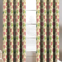 Aura Beige & Green Set of 2 Floral Window-23