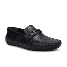 ROSSO BRUNELLO Men Textured Slip-On Leather Formal Loafers-image-50