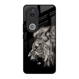 QRIOH Lion Graphic Printed Silicone Glass Vivo V50 5G Back Case-image-97