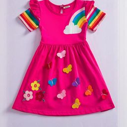 INCLUD Girls Floral Embroidered Fit & Flare Dress-image-6