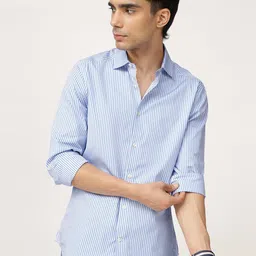 Andamen Men Premium Slim Fit Opaque Striped Casual Shirt-image-81