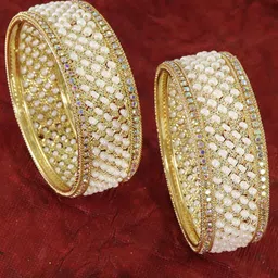 NMII Set Of 2 Gold-Plated Stone-Studded Bangles-55