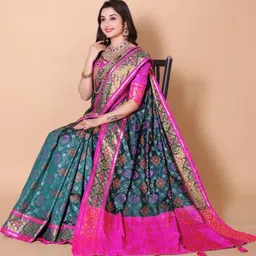 jayant creation Blue Silk Blend Patola Sarees-picture-31
