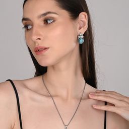Anvik Silver-Plated American Diamond-Studded Jewellery Set image 3