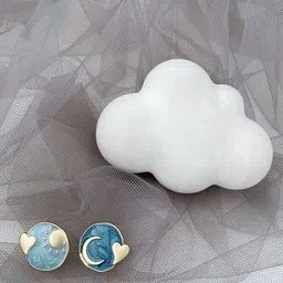 DressBerry Gold-Plated Enamelled Circular Shaped Studs-3