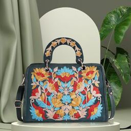 VELUCIA Women Floral Textured Structured Handheld Bag-51