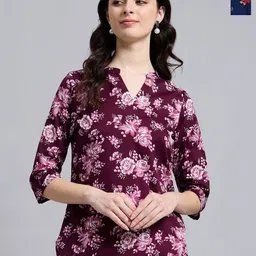 THE FAB FACTORY Women Pack of 2 Floral V-Neck Tops-picture-11