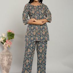 Serenita Printed Pure Cotton Top & Trousers Co-Ords-image-117