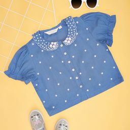 AKKRITI BY PANTALOONS Girls Floral Printed Embroidered Round Neck Cotton Top-picture-44