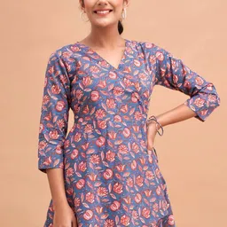 Rangun Floral Print Wrap Top-picture-45