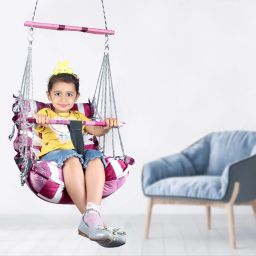 Cotton Swing Chair 1-9 Years For Kids Baby's Children Folding & Washable 1-5 Years With Safety Belt-Indoor Swing For Kids | Baby Swing |Kids Product | Swing For Babies | Kids Swing | Swing For Baby-Kids Hanging Swings Bouncer-picture-21