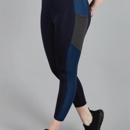 Solid Women Dark Blue Tights-image-6
