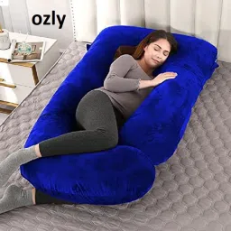 ultra soft j shaped pillow Microfibre, Polyester Fibre Solid Pregnancy Pillow Pack of 1-image-84