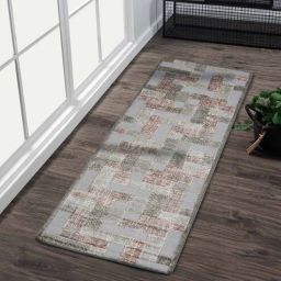 obsessions Cream and Grey Geometric 2x7 Feet Machine Made Runner-picture-5