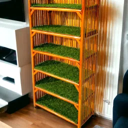 Wooden,Cane Rack Book Shelf for Office,Utility Planter Multipurpose Storage Rack Engineered Wood Semi-Open Book Shelf-picture-16