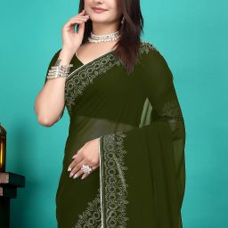 Embellished Bollywood Georgette Saree-image-9