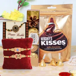Rakhi for Brother with Chocolate Gift Hamper - 2 Rakhis with Chocolate Assorted Gift Box-13