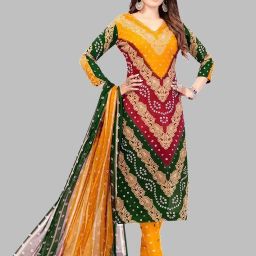 Unstitched Crepe Salwar Suit Material Printed-image-38