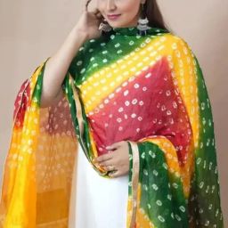 Art Silk Printed Multicolor Women Dupatta-image-32