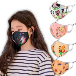 SUPER SAFETY 3 Layer Cotton Digital printed kids mask combo pack Reusable Washable Breathable Skin Friendly Soft Cotton Fabric Face Mask with Adjustable Ear loops for Boys Girls Children Babies (Anti Pollution Mask , Anti Viral Mask , Anti Bacterial Mask ) (School Mask , Outdoor Mask , Kids Party Mask) (Child Mask , Kids Mask 3 years, Kids Mask 4 years , kids Mask 5 years , kids mask 6 years , kids mask 7 years , kids mask 8 years , kids mask 9 years , kids mask 10 years up to 14 yrs ) DP-07 Digital Print Reusable, Washable Cloth Mask-picture-11