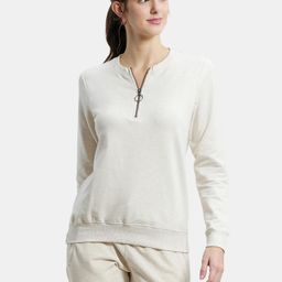 jockey UL11 Women Solid Round Neck Cotton Blend White T-Shirt-picture-0