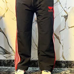 Men Striped Red Track Pants-picture-2